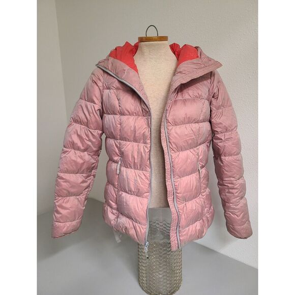 Eddie Bauer Goose Down 550 Pink Red Puffer Coat SMALL Petite Ski Winter Snow S - Picture 6 of 8